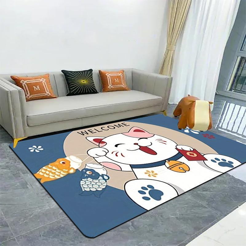 1pc Fortune Cat Entry Door Mats for Living Room Bedroom Game Room
