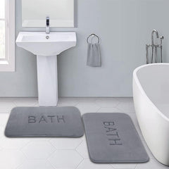 Letter Graphic Bath Rug Soft Non Slip Absorbent Bath Mat Machine Washable