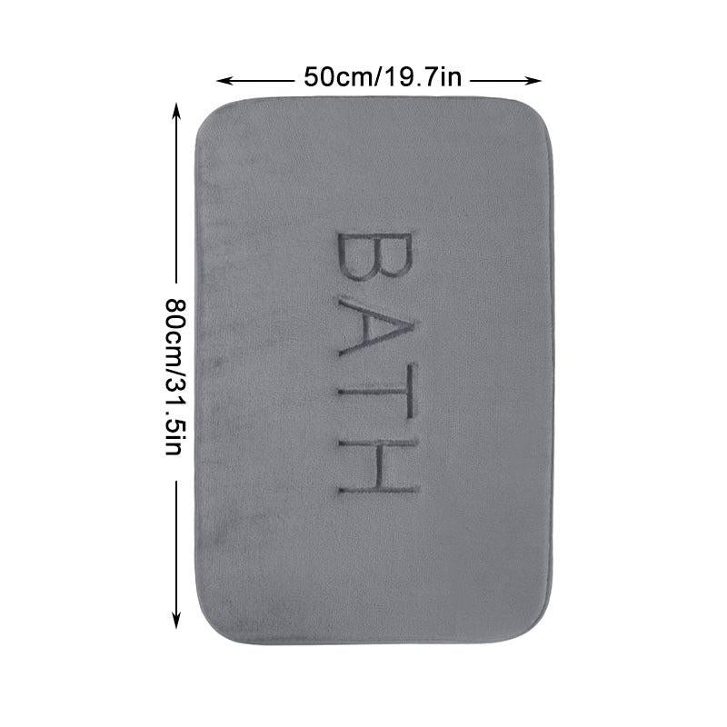 Letter Graphic Bath Rug Soft Non Slip Absorbent Bath Mat Machine Washable