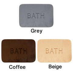 Letter Graphic Bath Rug Soft Non Slip Absorbent Bath Mat Machine Washable
