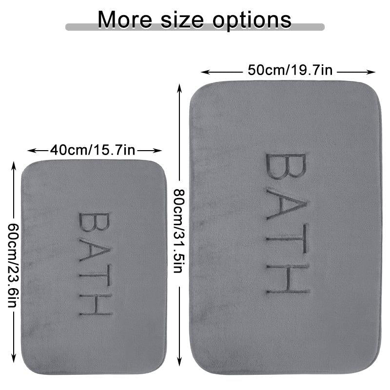 Letter Graphic Bath Rug Soft Non Slip Absorbent Bath Mat Machine Washable