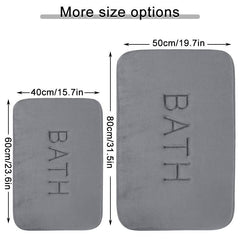 Letter Graphic Bath Rug Soft Non Slip Absorbent Bath Mat Machine Washable