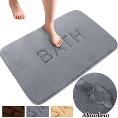 Letter Graphic Bath Rug Soft Non Slip Absorbent Bath Mat Machine Washable