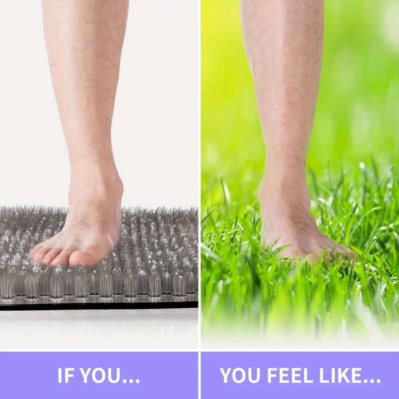 Anti-Slip Shower Stall Mat with Soft Bristles, Suction Cup Bath Rug