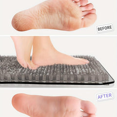 Anti-Slip Shower Stall Mat with Soft Bristles, Suction Cup Bath Rug