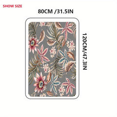 Floral Welcome Door Mat Non-Slip Indoor/Outdoor Entrance Mat