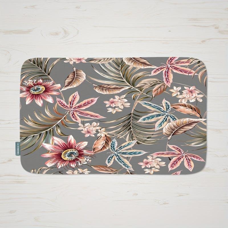 Floral Welcome Door Mat Non-Slip Indoor/Outdoor Entrance Mat