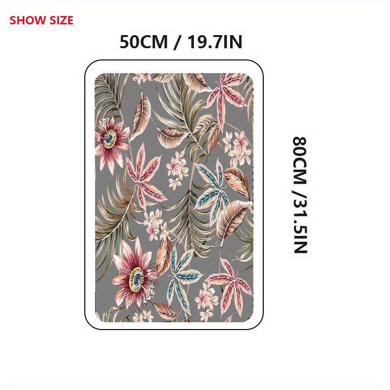Floral Welcome Door Mat Non-Slip Indoor/Outdoor Entrance Mat
