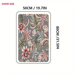 Floral Welcome Door Mat Non-Slip Indoor/Outdoor Entrance Mat