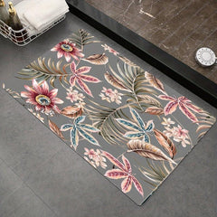 Floral Welcome Door Mat Non-Slip Indoor/Outdoor Entrance Mat
