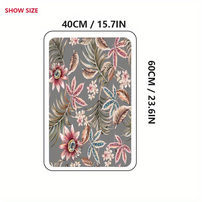 Floral Welcome Door Mat Non-Slip Indoor/Outdoor Entrance Mat