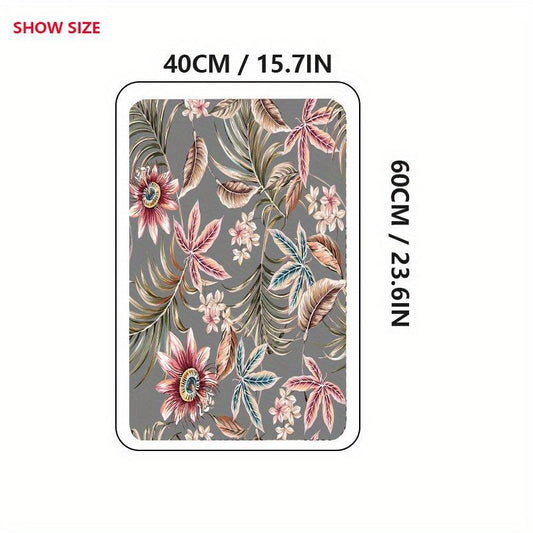 Floral Welcome Door Mat Non-Slip Indoor/Outdoor Entrance Mat