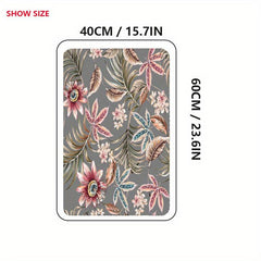 Floral Welcome Door Mat Non-Slip Indoor/Outdoor Entrance Mat