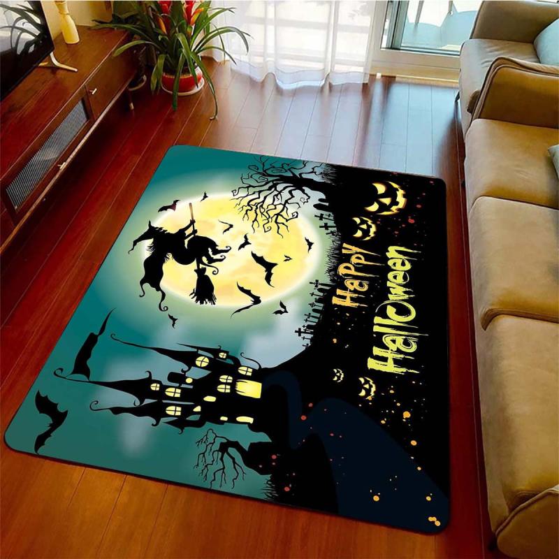 Halloween Decorative Area Rug Modern Crystal Velvet Soft Non-slip Mat