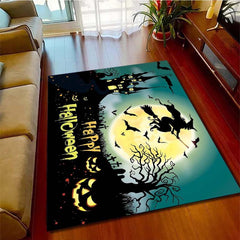 Halloween Decorative Area Rug Modern Crystal Velvet Soft Non-slip Mat