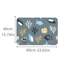 Coral Shell Fish Pattern Floor Mat Soft Non-slip Bath Rug