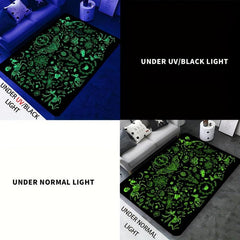 UV Light Halloween Bat Butterfly Skeleton Rug