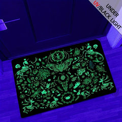 UV Light Halloween Bat Butterfly Skeleton Rug