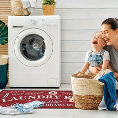 1pc Laundry Room Rug Non Slip Flannel Laundry Mats Home Decor