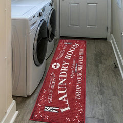 1pc Laundry Room Rug Non Slip Flannel Laundry Mats Home Decor