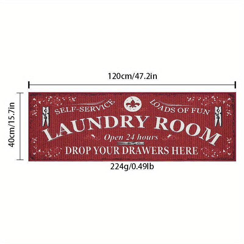 1pc Laundry Room Rug Non Slip Flannel Laundry Mats Home Decor