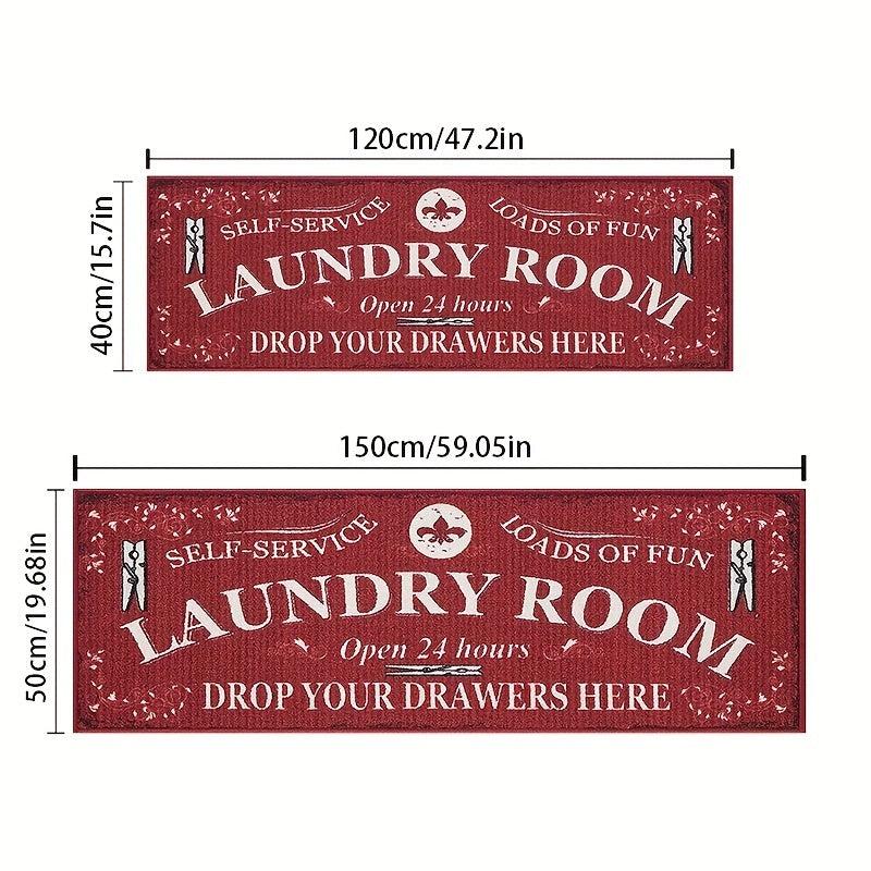 1pc Laundry Room Rug Non Slip Flannel Laundry Mats Home Decor