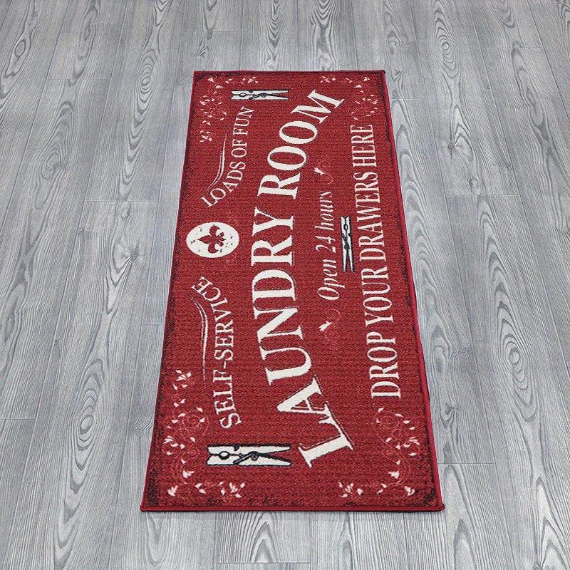 1pc Laundry Room Rug Non Slip Flannel Laundry Mats Home Decor