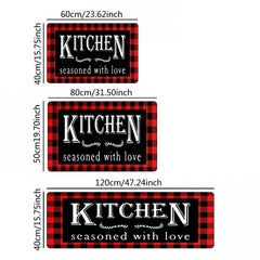 Soft Waterproof Non-Slip Kitchen Rug Set Absorbent Washable Carpet