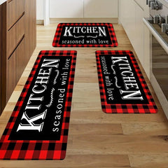 Soft Waterproof Non-Slip Kitchen Rug Set Absorbent Washable Carpet