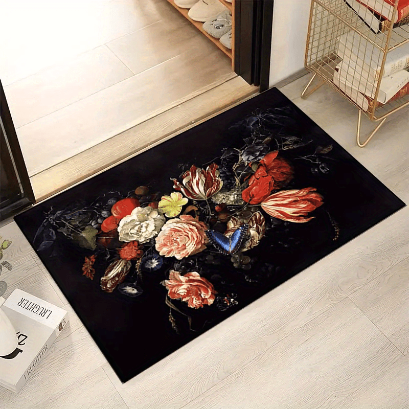 Flower Pattern Non Slip Area Rug Indoor Carpet Doorway Mat