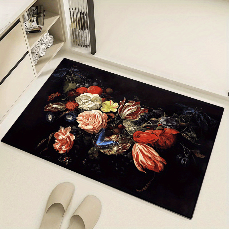 Flower Pattern Non Slip Area Rug Indoor Carpet Doorway Mat