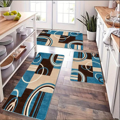 Modern Geometric Kitchen Mat Anti Slip Hallway Balcon Polyester Carpet Absorbent