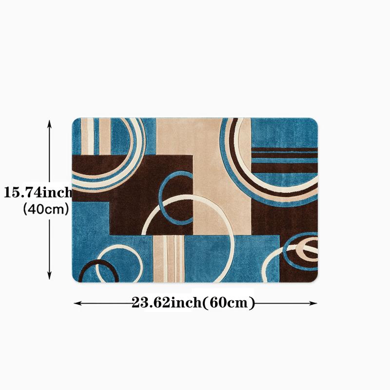 Modern Geometric Kitchen Mat Anti Slip Hallway Balcon Polyester Carpet Absorbent