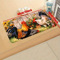 Vintage Rooster Kitchen Floor Mat Non-slip Waterproof