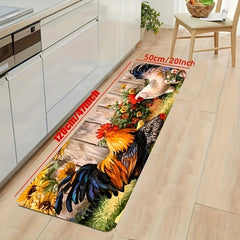 Vintage Rooster Kitchen Floor Mat Non-slip Waterproof
