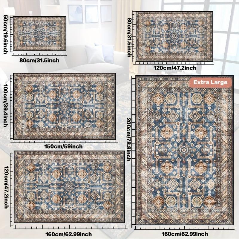 Vintage Boho Style Stain Resistant Washable Area Rug