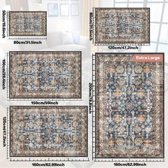 Vintage Boho Style Stain Resistant Washable Area Rug