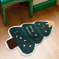 Christmas Tree Irregular Shaped Rug for Bedroom Living Room Decor