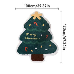 Christmas Tree Irregular Shaped Rug for Bedroom Living Room Decor