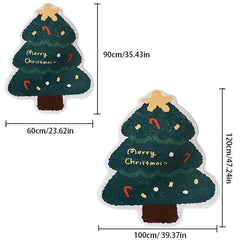 Christmas Tree Irregular Shaped Rug for Bedroom Living Room Decor