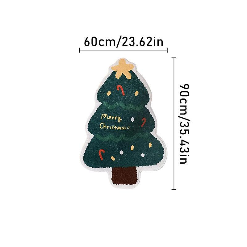 Christmas Tree Irregular Shaped Rug for Bedroom Living Room Decor