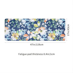 Flower Printed Kitchen Mat Soft Waterproof Floor Mat Home