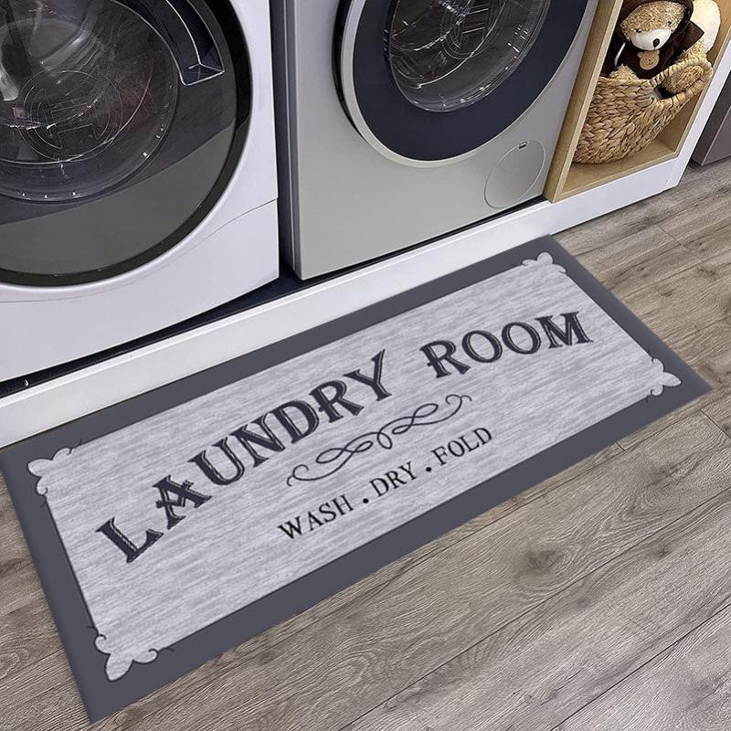 Non Slip Washable Laundry Room Mat Entrance Door Mat Self Laundry Bath Mat