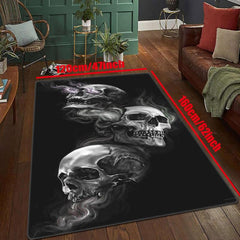 Gothic Halloween Skull Printed Rug for Living Room