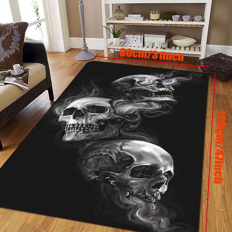 Gothic Halloween Skull Printed Rug for Living Room