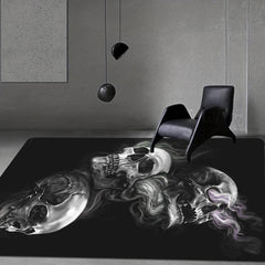 Gothic Halloween Skull Printed Rug for Living Room