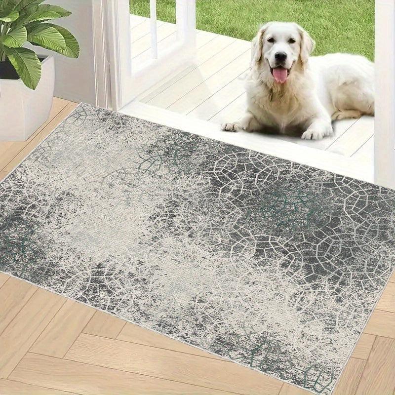 Crystal Velvet Abstract Pattern Rug Easy to Wash Soft Living Room Carpet