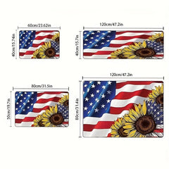 American Flag Area Rug 4th Of July Sunflower Patriotic Area Rugs