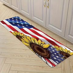 American Flag Area Rug 4th Of July Sunflower Patriotic Area Rugs