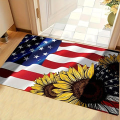 American Flag Area Rug 4th Of July Sunflower Patriotic Area Rugs